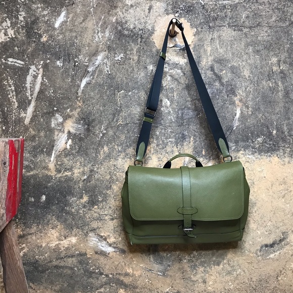 Coach Other - Coach unisex green pebbled leather briefcase